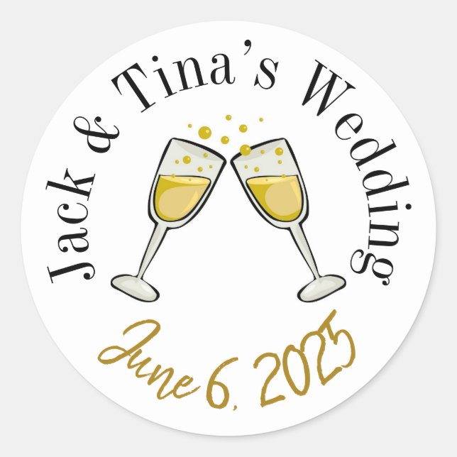 Personalized wedding stickers  (Front)