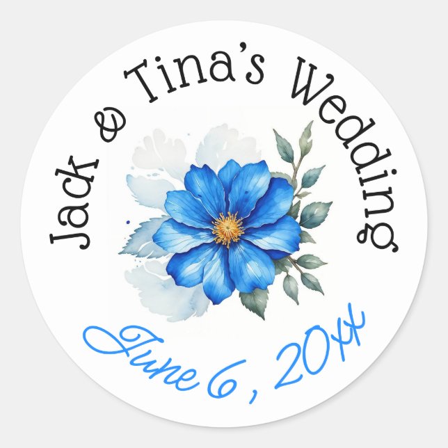 Personalized wedding stickers  (Front)