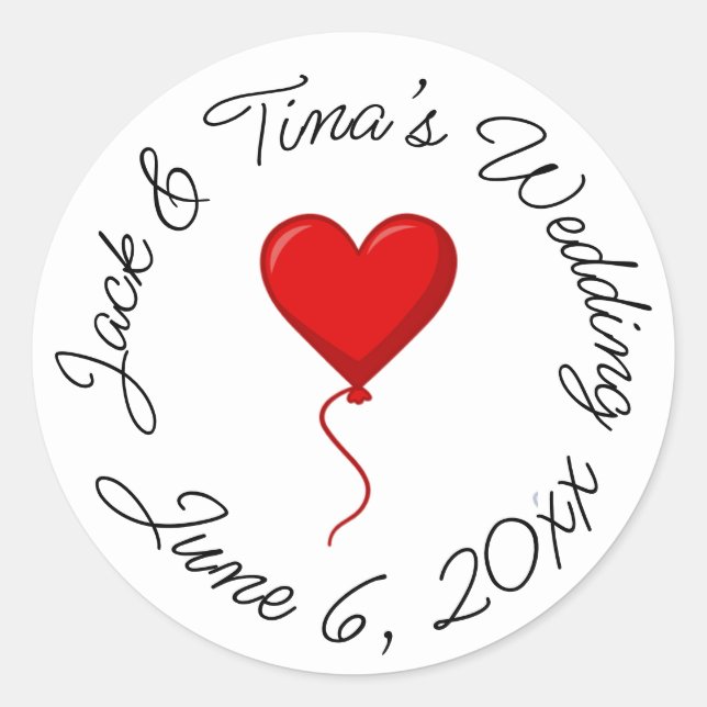 Personalized wedding stickers  (Front)