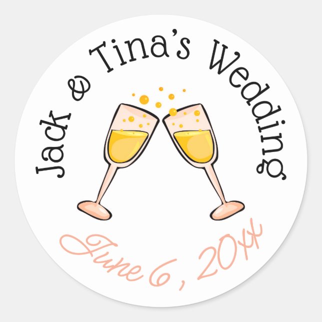 Personalized wedding stickers  (Front)