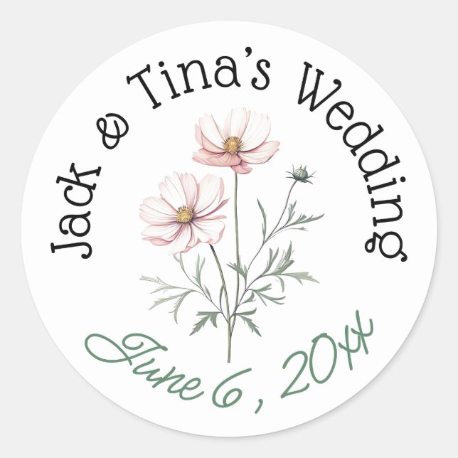Personalized wedding stickers  (Front)