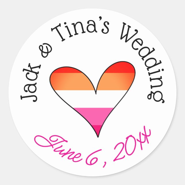 Personalized wedding stickers  (Front)