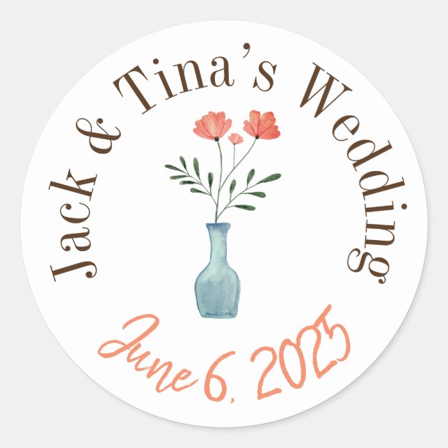 Personalized wedding stickers  (Front)