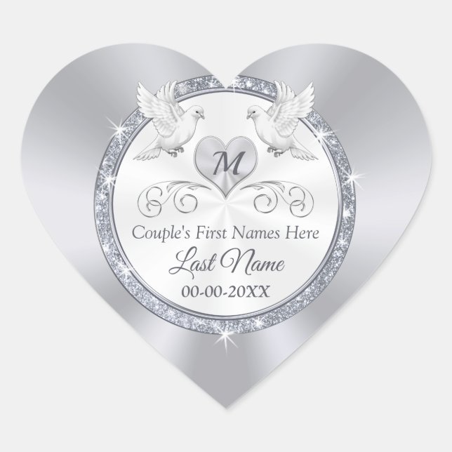 Personalized, Wedding Stickers for Envelopes,  (Front)
