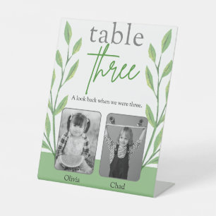 Personalized Wedding Table Number – Childhood Memo Pedestal Sign