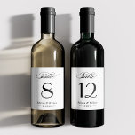 Personalized Wedding Table Number Wine Bottle<br><div class="desc">Elegant Simple | Personalized Wine Bottle Table Number Labels (1) Single Label Size: approx. 3.25" x 4.25" on the 14" x 14" decal sheet. (2) You are able to enter up to 12 table numbers. (3) It takes a while to update the preview. (4) For further customization, please use Zazzle's...</div>