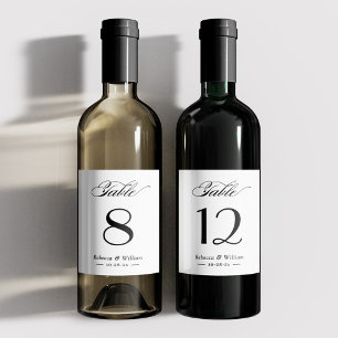 Personalized Wedding Table Number Wine Bottle