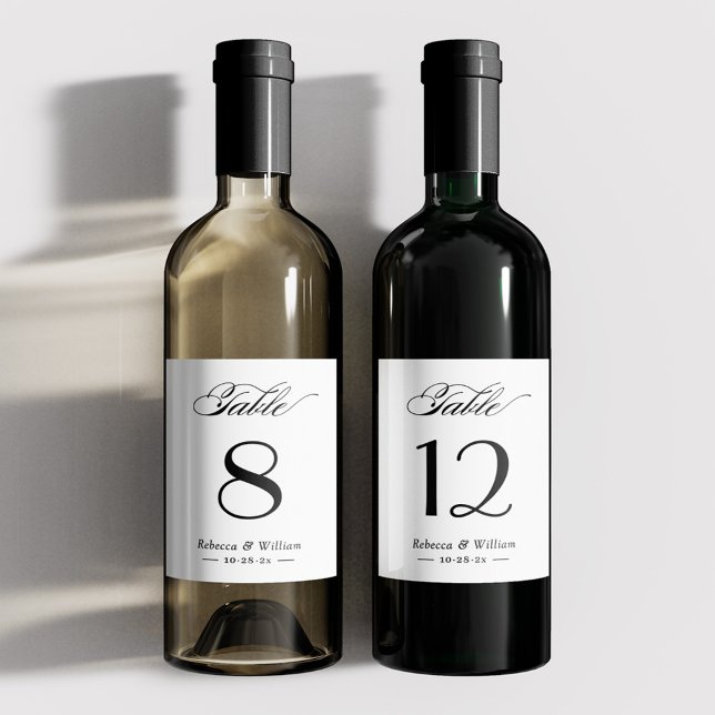 Personalized Wedding Table Number Wine Bottle (Creator Uploaded)