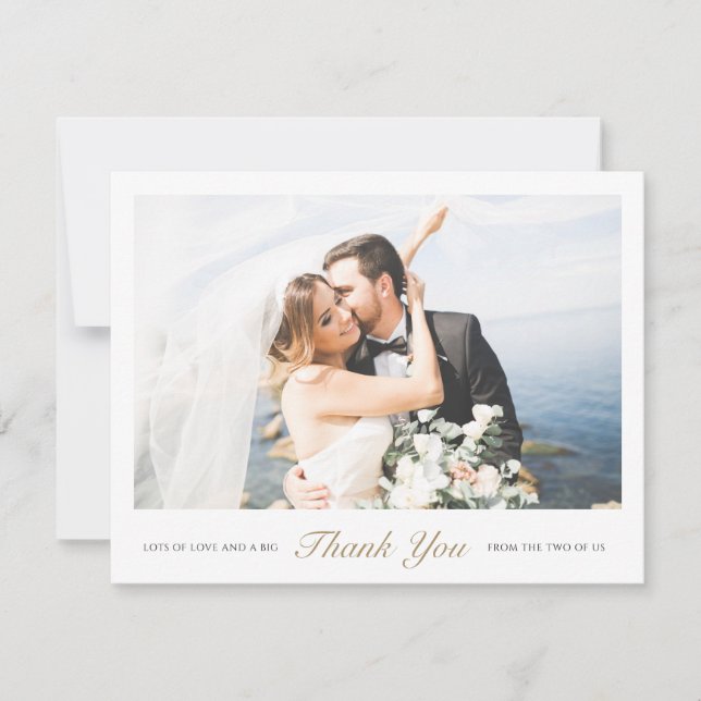 Personalized Wedding Thank You Card with Photo (Front)