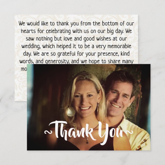 Personalized Wedding Thank You Cards (Front/Back)