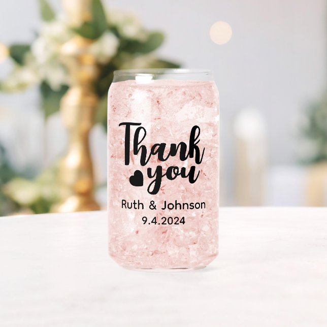 Personalized Wedding Thank You Favours Can Glass (Insitu (Wedding))