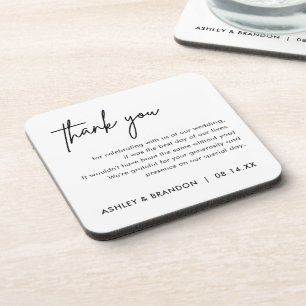 Personalized Wedding Thank You Favours Coaster