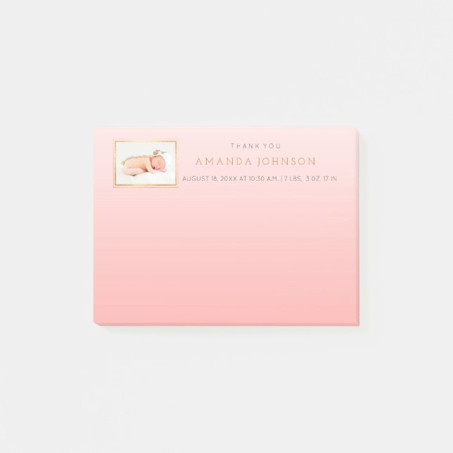 Personalized Wedding Thank You Gift Favour Post-it Notes (Front)