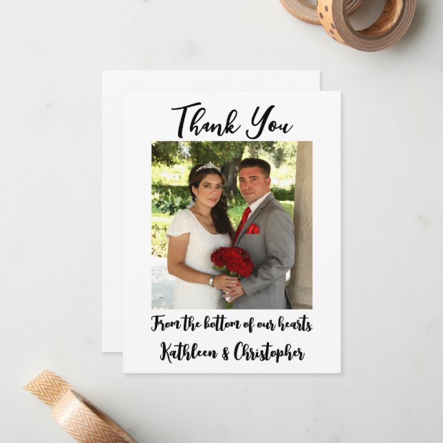 Personalized Wedding Thank You Note Cards (Front/Back In Situ)