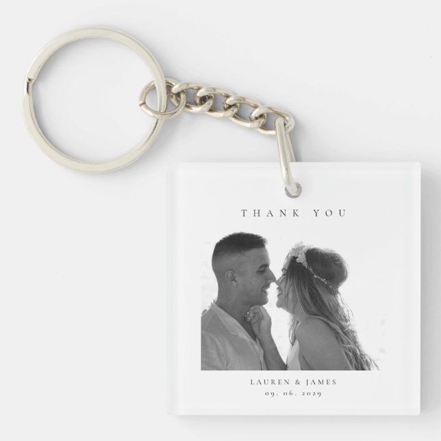 Personalized Wedding Thank You Photo Keychain (Front)