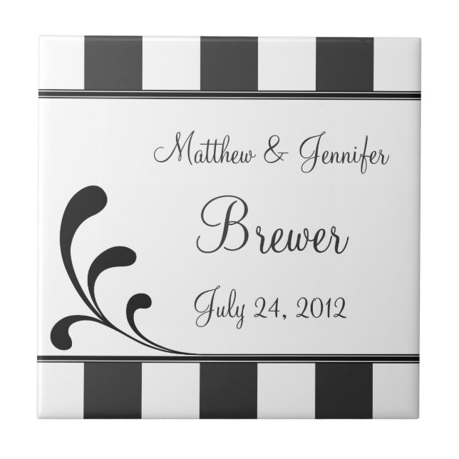 Personalized Wedding Tile Gift & Keepsake w/ Text (Front)