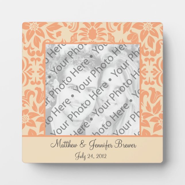 Personalized Wedding Tile Gift & Keepsake w/ Text Plaque (Front)