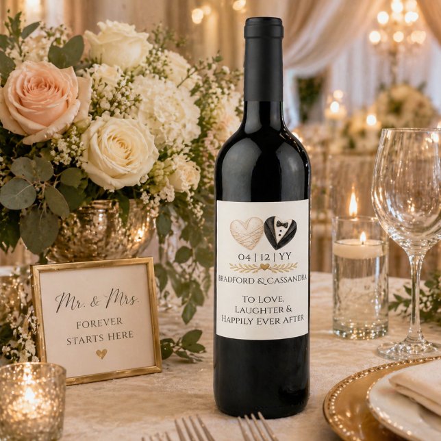 Personalized Wedding Toast Wine Label Sticker (Creator Uploaded)