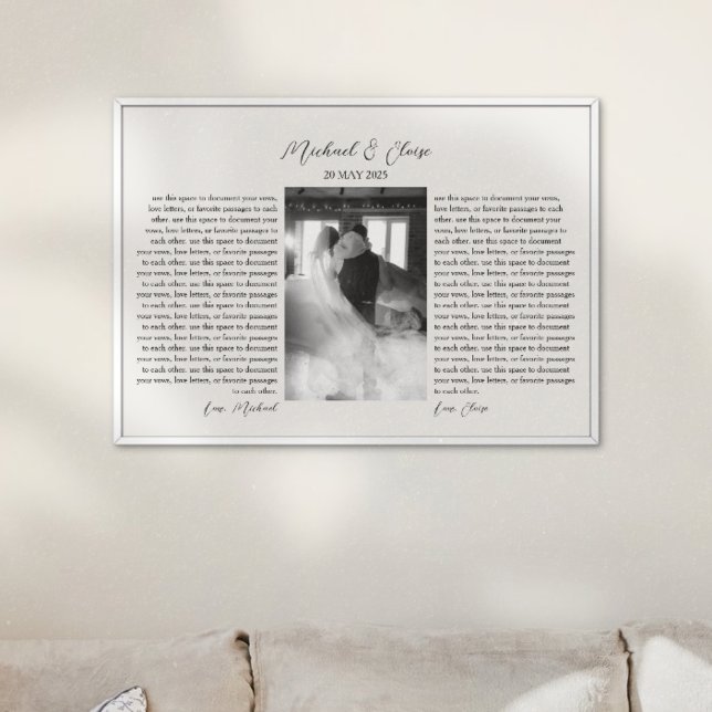 Personalized Wedding Vows Photo Keepsake Print (Keep your wedding vows forever in a framed keepsake! )