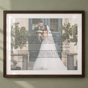 Personalized Wedding Vows Photo Keepsake Print
