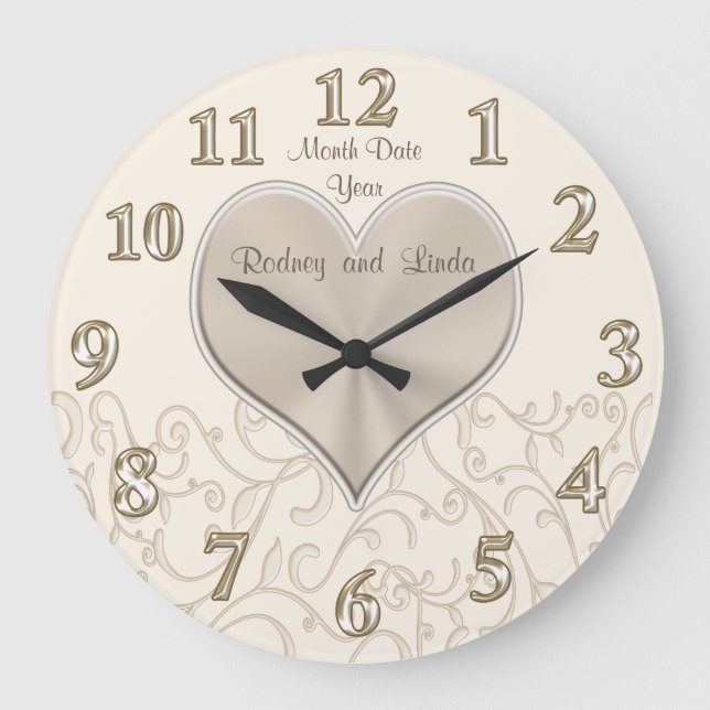 Personalized Wedding Wall Clocks or Anniversary (Front)