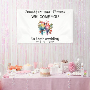 Personalized Wedding Welcome Banner Love Birds