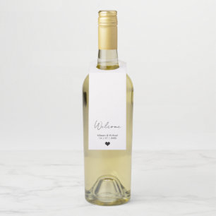 Personalized Wedding Welcome Minimalist Wedding Bottle Tag