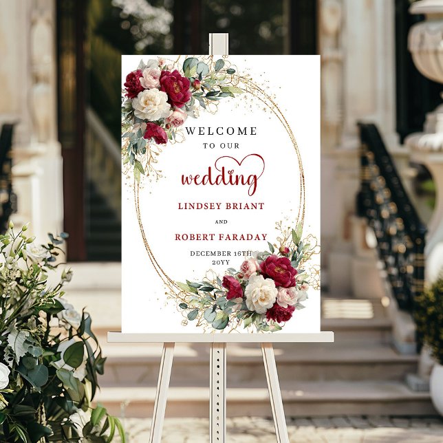 Personalized Wedding Welcome Sign Floral Poster (Personalized Wedding Welcome Sign Floral Poster)