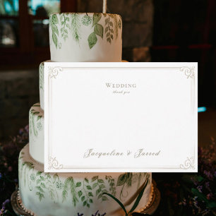 Personalized Wedding White Thank You Invitation