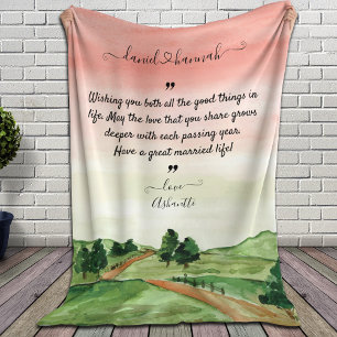 Personalized Wedding Wishes to Bride and Groom Sherpa Blanket