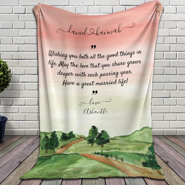 Personalized Wedding Wishes to Bride and Groom Sherpa Blanket (Creator Uploaded)