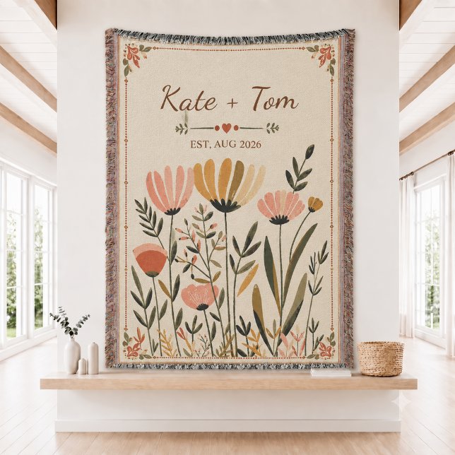 Personalized Wedding Woven Throw Blanket  (Creator Uploaded)