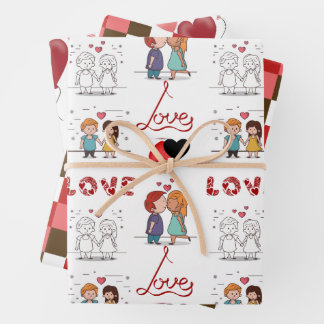 Personalized Wedding wrapping paper set gifts.