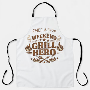 Personalized Weekend Grill Hero BBQ Apron Custom