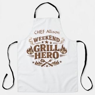 Personalized Weekend Grill Hero BBQ Apron | Custom