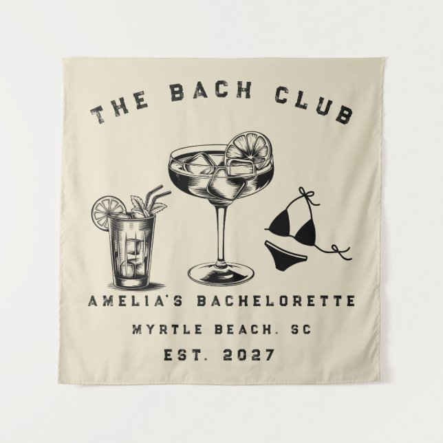 Personalized Weekend Trip Beach Bachelorette Party Tapestry (Front)