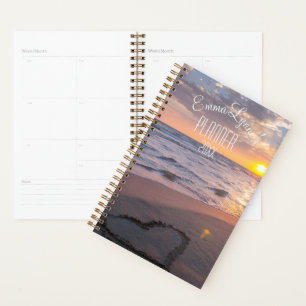 Personalized Weekly, Monthly Sunset Beach Name Planner