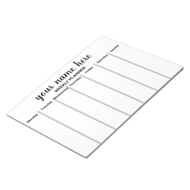 Personalized Weekly Planner Notepad (Angled)