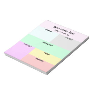 Personalized Weekly Planner Notepad