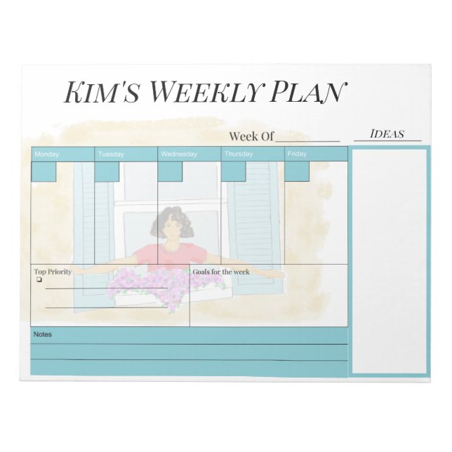 Personalized weekly planner pad (Front)