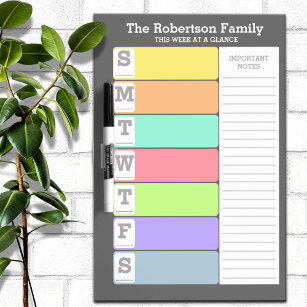 Personalized Weekly Reminder Dry Erase Board