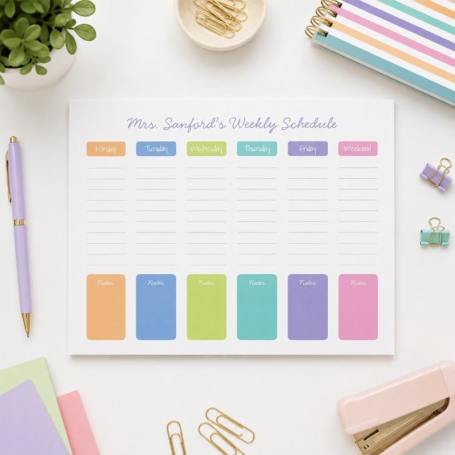 Personalized Weekly Schedule Notepad (Creator Uploaded)