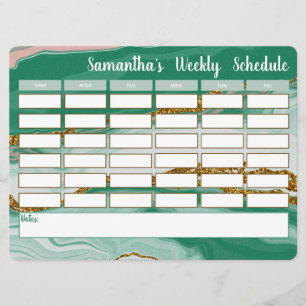 Personalized Weekly Schedule School Timetable