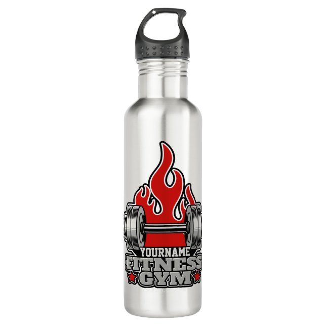 Personalized Weight Lifting Dumbbell Fitness Gym 710 Ml Water Bottle (Front)