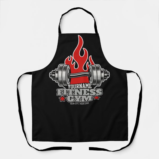 Personalized Weight Lifting Dumbbell Fitness Gym Apron (Front)