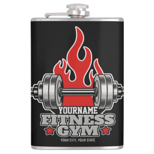 Personalized Weight Lifting Dumbbell Fitness Gym Hip Flask