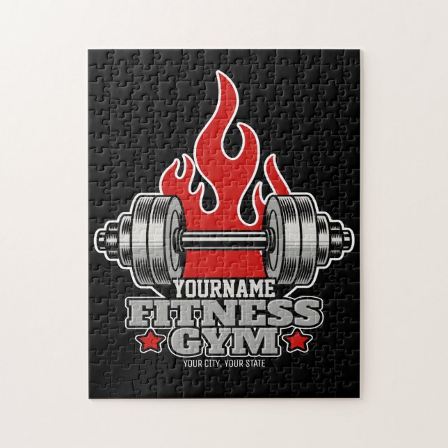 Personalized Weight Lifting Dumbbell Fitness Gym  Jigsaw Puzzle (Vertical)