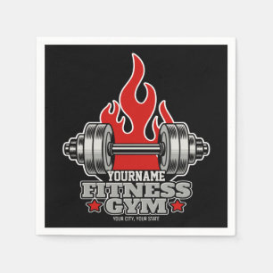 Personalized Weight Lifting Dumbbell Fitness Gym Napkin