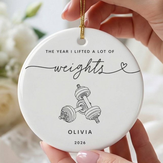 Personalized Weightlifting Christmas Ornament (Creator Uploaded)