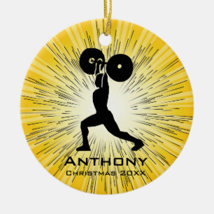 Personalized Weightlifting Design Ornament